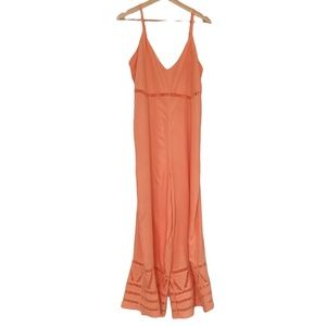 O’ Neil orange bohemian summer vacay playsuit cut out detail size M